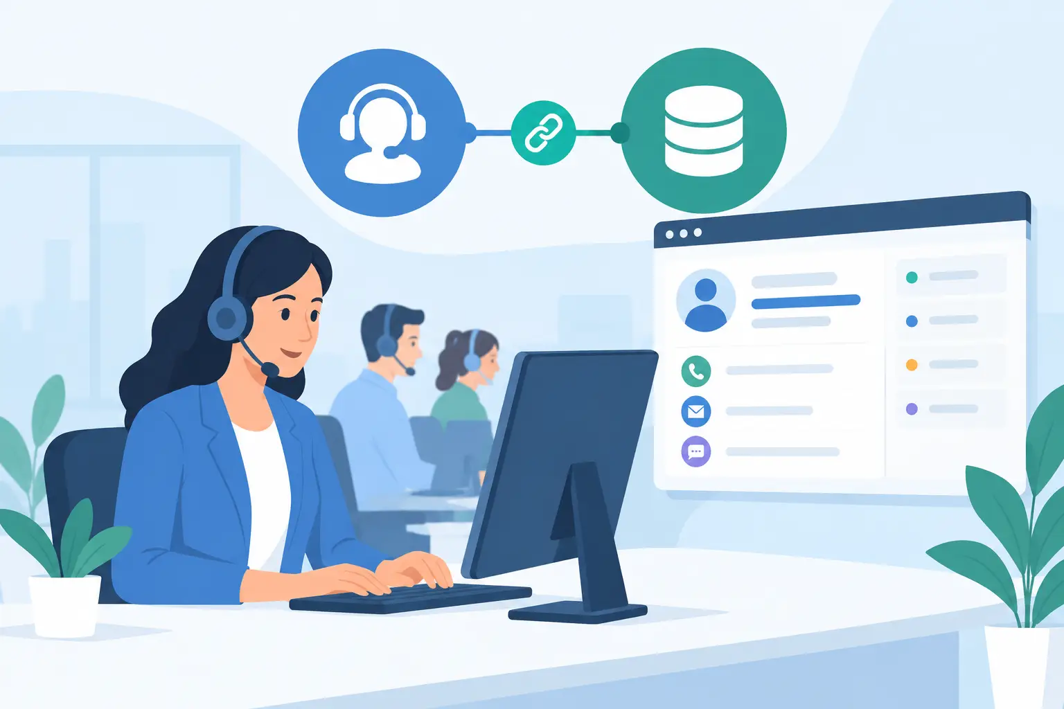דוגמה לחיבור מוקד עם CRM במוקד שירות פעיל